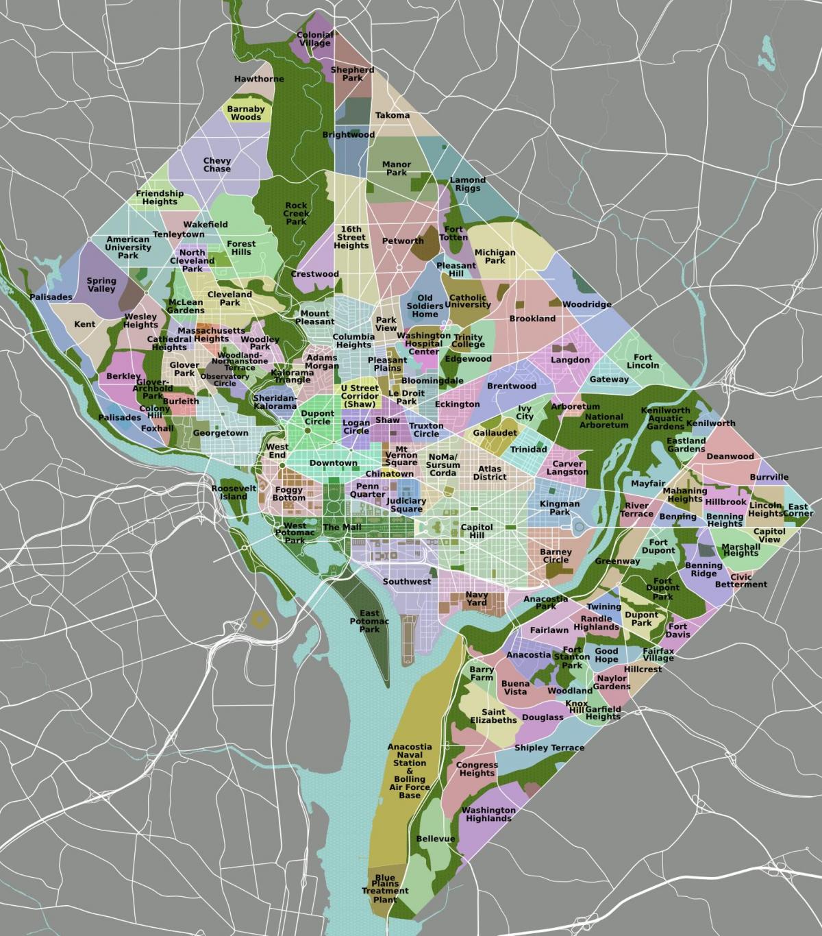 خريطة منطقة واشنطن العاصمة
