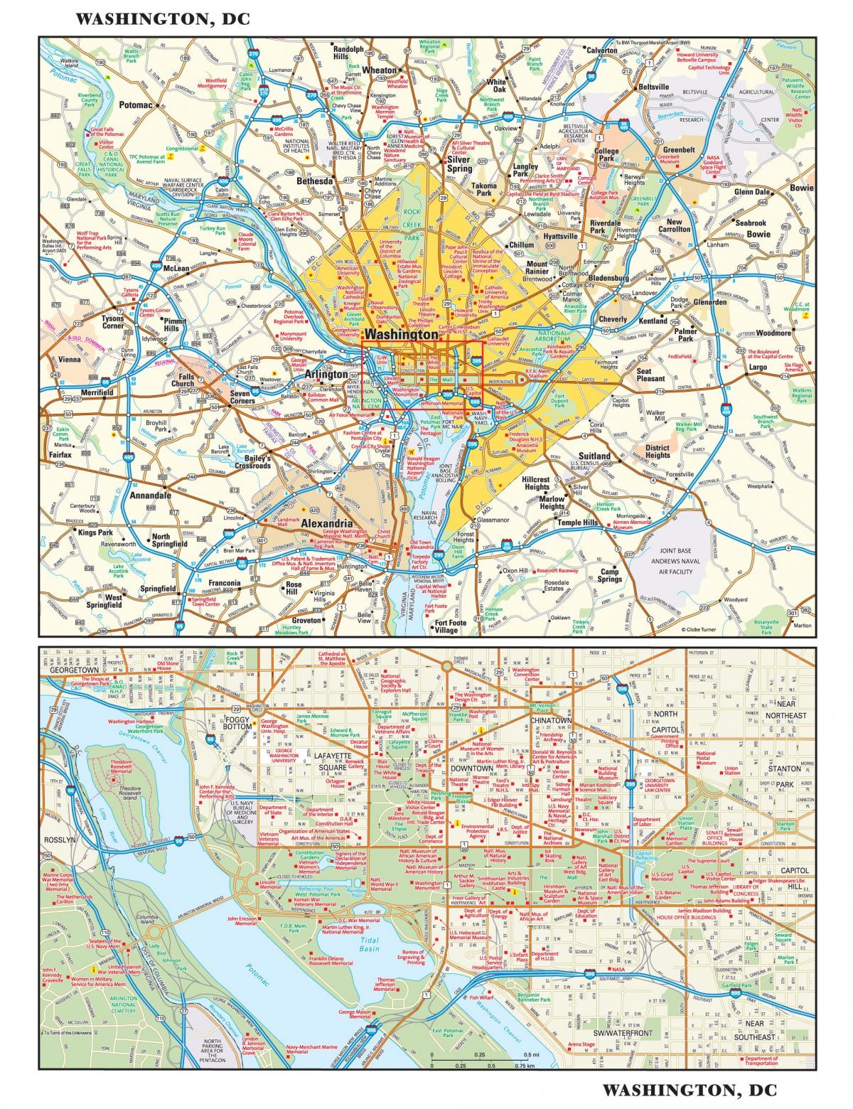 خريطة مدينة واشنطن العاصمة