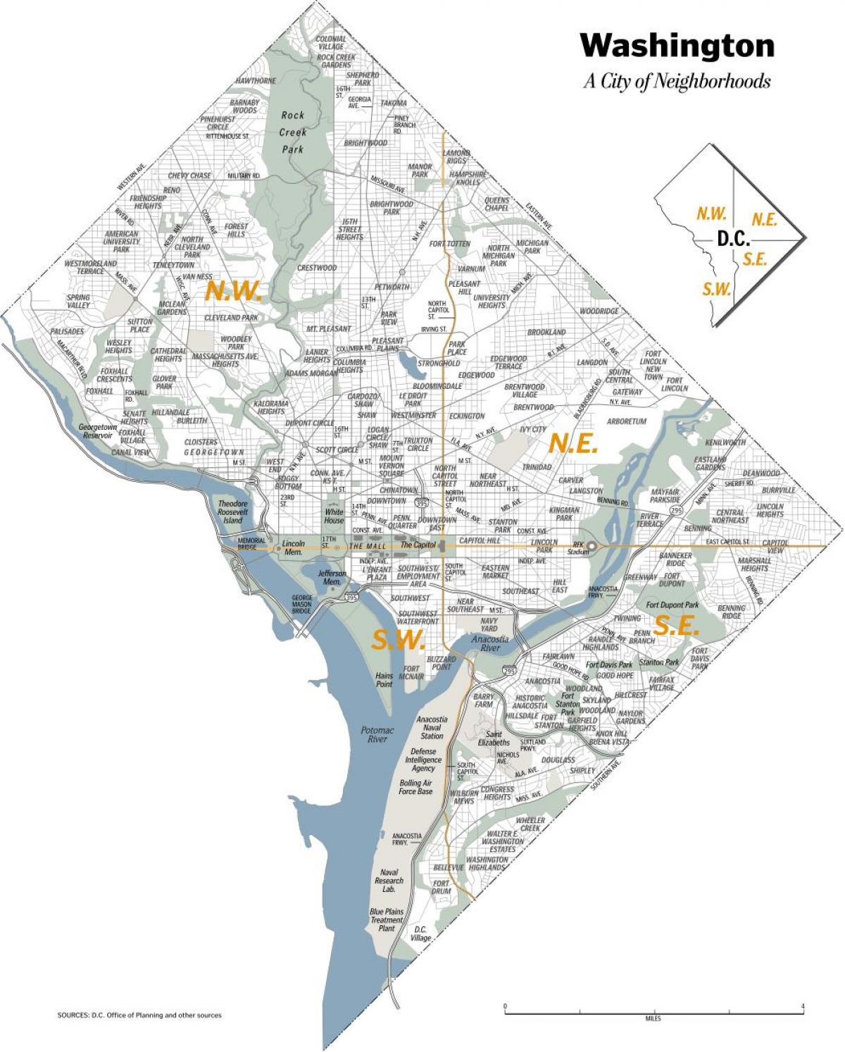 خريطة أحياء واشنطن العاصمة