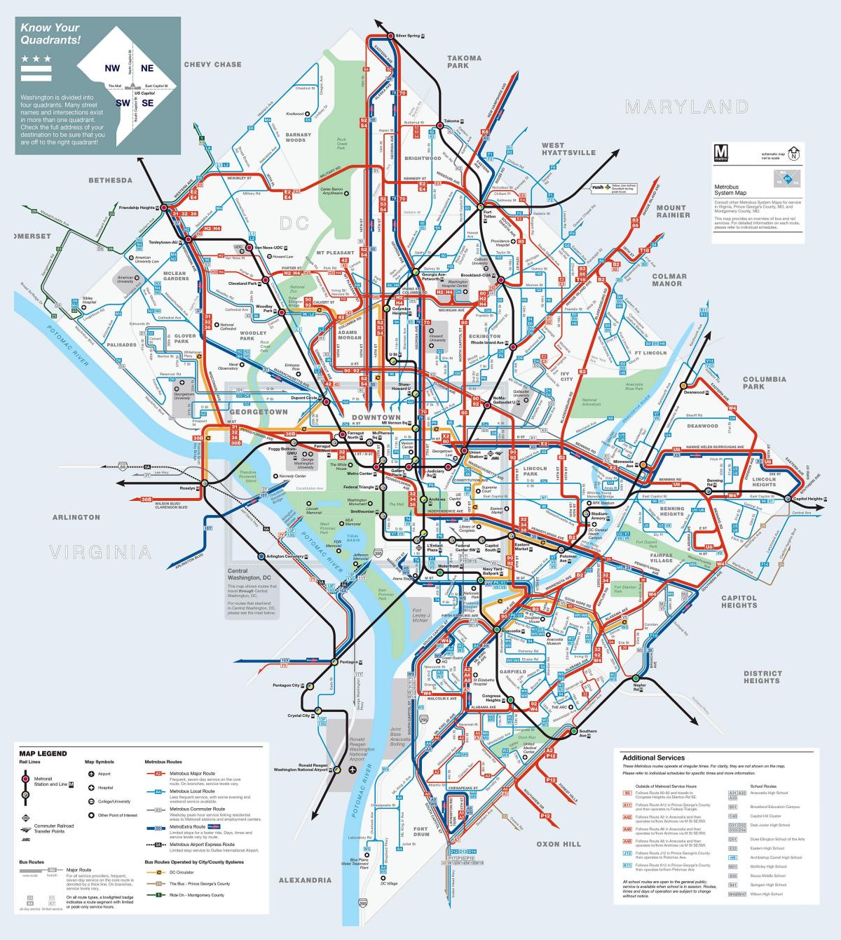 خريطة النقل في واشنطن العاصمة
