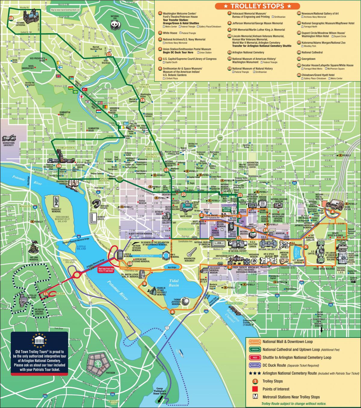 خريطة محطات عربة واشنطن العاصمة